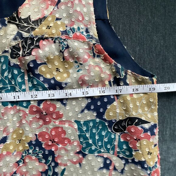 Anna Sui x Anthropologie Gray Swiss Dot Muted Floral Boho Mini Dress, Size S - Picture 4 of 5